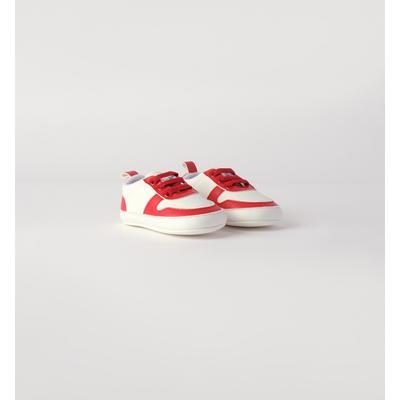 Krabbelschuh MINIBANDA "BABY GIRL ACCESSORIES", Baby, Gr. 11, rot (sanftes weiß), 100% Polyurethan, Schuhe