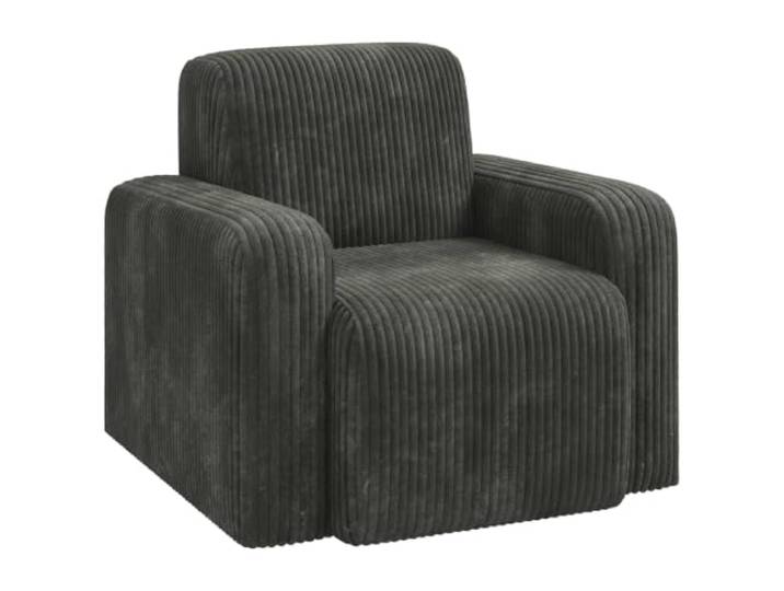 Sessel Sttrux Anthrazit mit Armlehnen, Ingenieurholz Cord-Stoff, Sperrholzrahmen, Schaumstofffüllung, gerippte Textur, modernes Design
