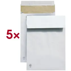 Steinmetz 5 Polsterfaltentaschen C4, mit Spitzboden weiß, 22.9x32.4 cm