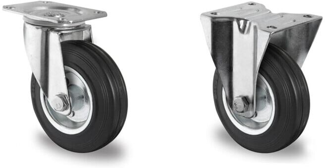Set CASCOO Lenkrolle ø 160 mm Serie SWS4 Rollenlager + CASCOO Bockrolle ø 160 mm Serie SWS4 Rollenlager