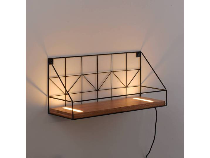 JUST LIGHT. GmbH Wandleuchte Board, Holz dunkel, für Wohn- / Esszimmer, Holz