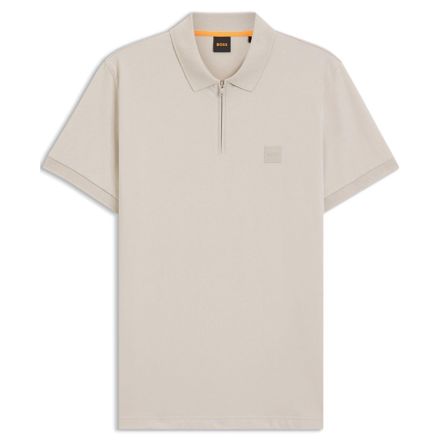 Boss Heren Regular Poloshirt met Korte Mouwen (Grijs)