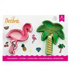 Flamingo und Palmen-Plätzchen-Ausstecher-Set 2 Stück