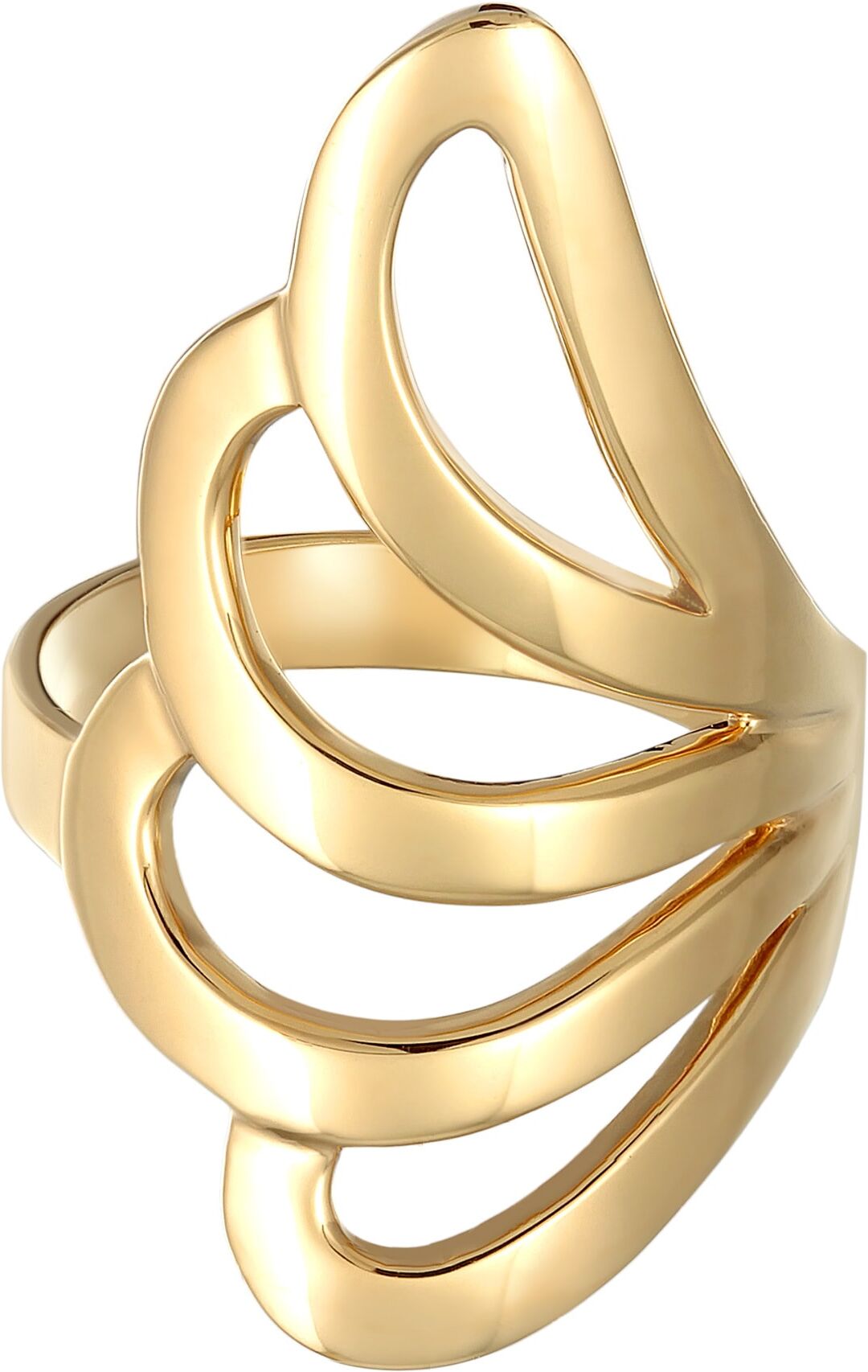 Silberring NENALINA "Ring Basic Wellen Geschwungen Schlicht 925 Silber" Gr. 58, gold, Fingerringe, Damen, 58, Silber 925 (Sterlingsilber), Silberring
