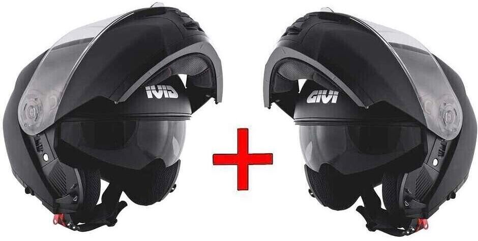 KIT RISPARMIO - Coppia Caschi Modulari Givi X.20S Nero Opaco taglia un