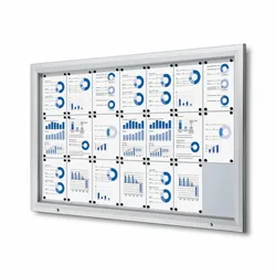 Flachschaukasten aussen 21 x DIN A4 Gasdruckfeder ESG-Glas