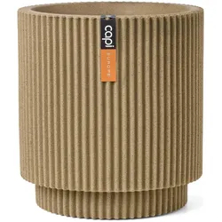 Capi, Blumentopf, Übertopf Groove NL Zylinder Beige mit Isolierschicht Ø 36,6 cm - Kunststoff