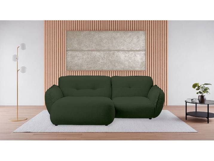 Ecksofa BETYPE Be Fluffy , grün (dunkelgrün), B:269cm H:87cm T:184cm, 100% Polyester, Sofas, Ecksofa, Softes Sitzgefühl, moderne Kedernaht, hochwertiger Bezug
