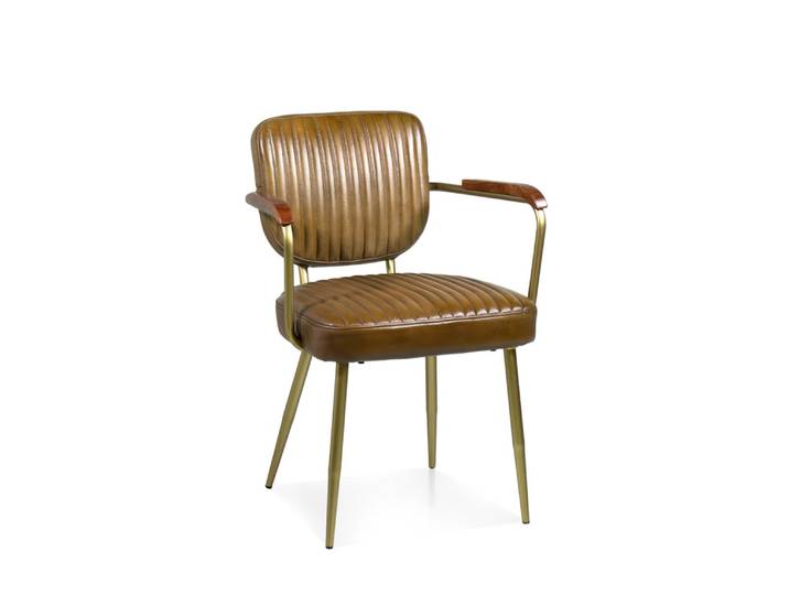 Fauteuil en cuir marron