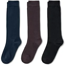 Tchibo - 3 Paar Kniestrümpfe - Damen - Gr. 35-38 - dunkelbraun