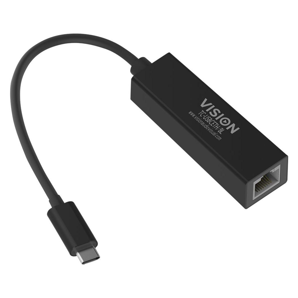 Vision TC-USBCETH/BL (USB-C, USB-C 3.1 Gen 1, USB-C 3.2 Gen 1, RJ45 (1x)) (TC-USBCETH/BL)