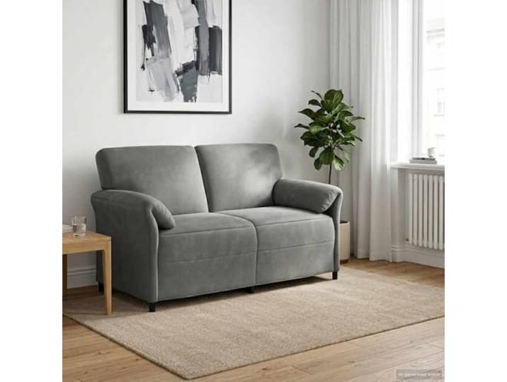 ZQQLVOO 2-Sitzer Samtsofa Dunkelgrau 158 x 83 x 95 cm Metallrahmen, Schaumpolster, Geschwungene Armlehnen, Pflegeleicht, Modernes Wohnzimmer