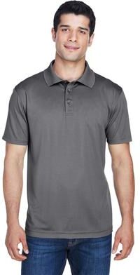Harriton M315 Men's Polyester Jersey Polo Shirt in Charcoal size XL