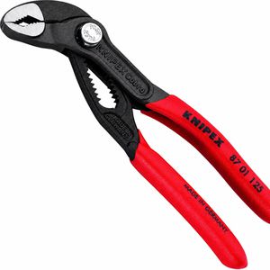 Knipex Wasserpumpenzange Cobra, 87 01 125, Druckknopf-Einstellung, Griffe kunststoffüberzogen, 125 x 27mm