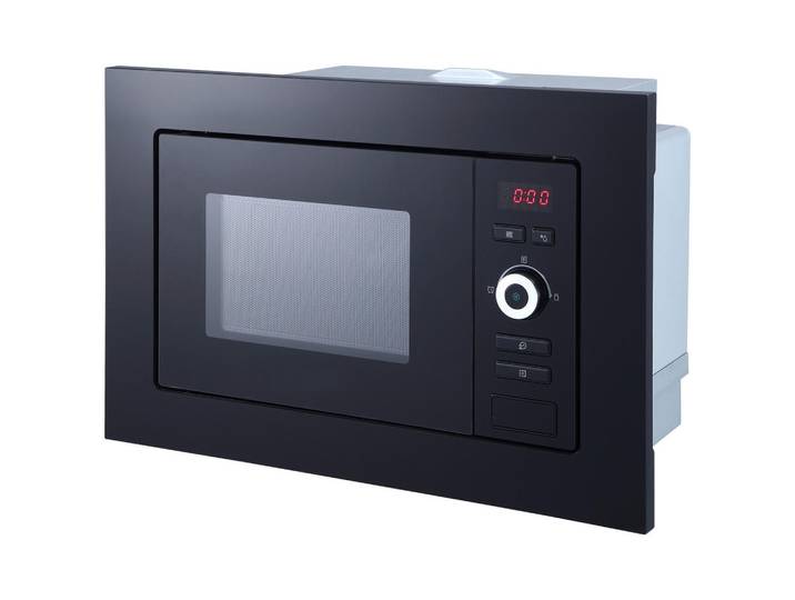 Respekta Einbaumikrowelle Lara, Schwarz, Metall, Kunststoff, Glas, 59.5x38.8x32 cm, Auftaufunktion, Automatik-Kochprogramme, Timerfunktion, Kindersicherung, Küchen, Küchenelektrogeräte, Mikrowellen