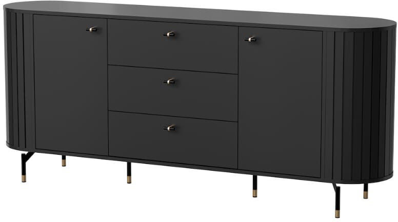 Brayden Studio Modern Zante 4 Sideboard Cabinet 190cm - Sleek Storage Solution Black 81cm H X 190cm W X 40cm D