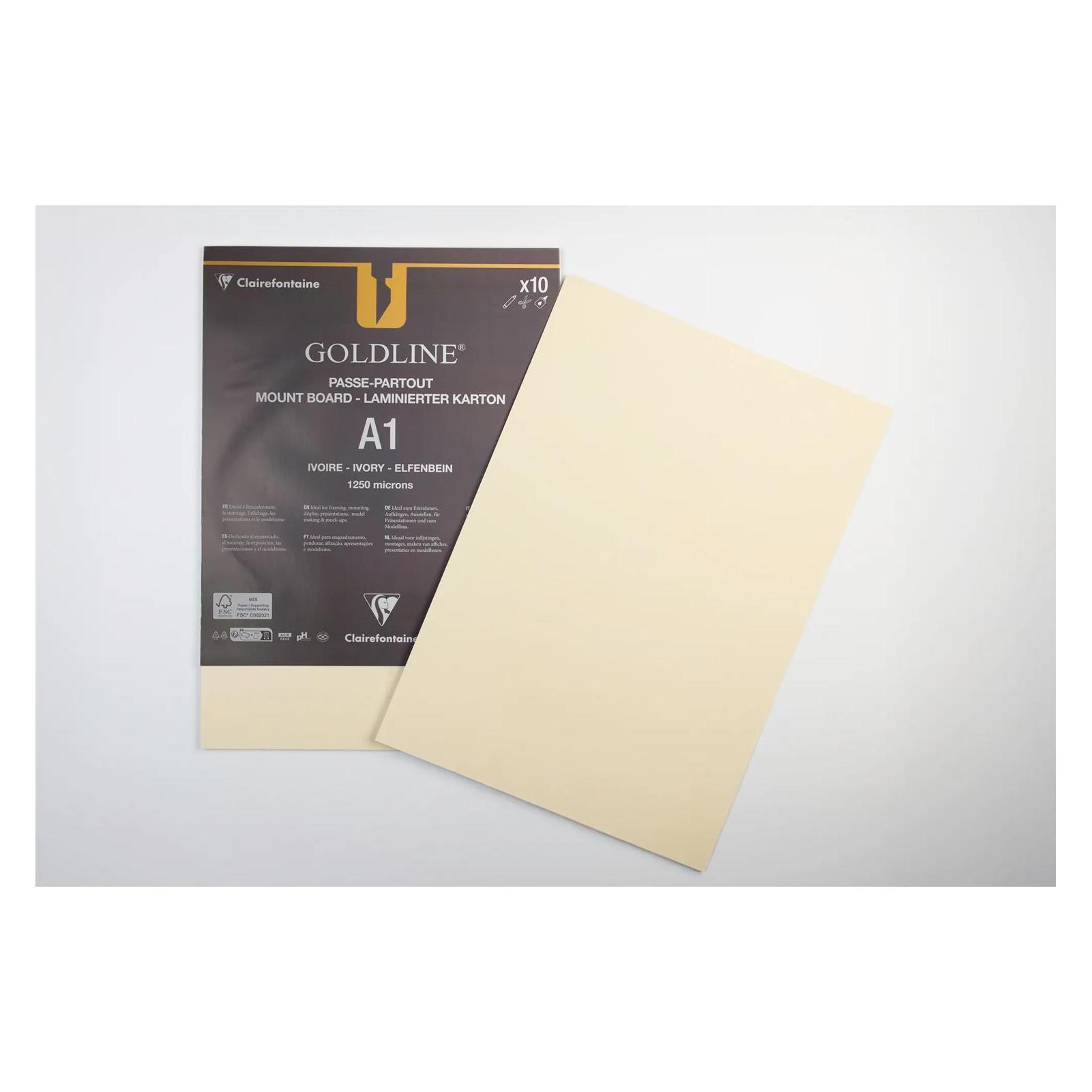 Clairefontaine Goldline Passepartoutkarton A1, 10 Bogen 1,25mm - Elfenbein (96804C)