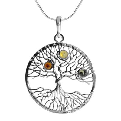Kette mit Anhänger OSTSEE-SCHMUCK "Ostsee-Schmuck Kette mit Anhänger Lebensbaum" Gr. 45, silber, Halsketten, Damen, 45cm, Silber 925 (Sterlingsilber), L: 42