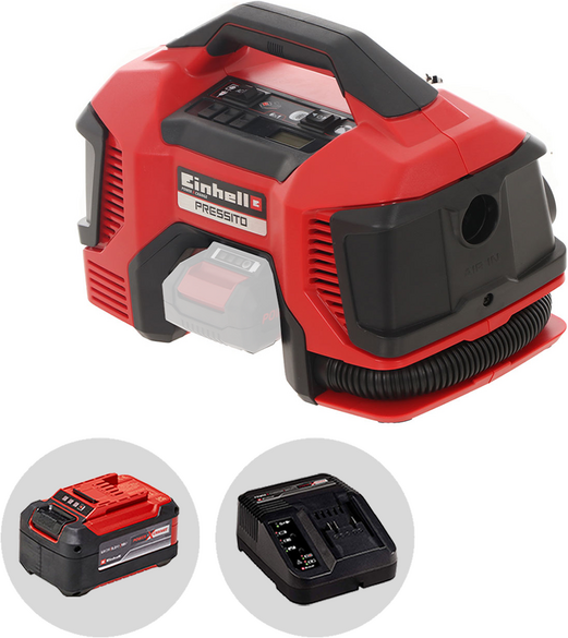Einhell PRESSITO TE-AC 18/11 LiAC - Compressore aria a batteria compatto portatile - 5.2Ah 18V