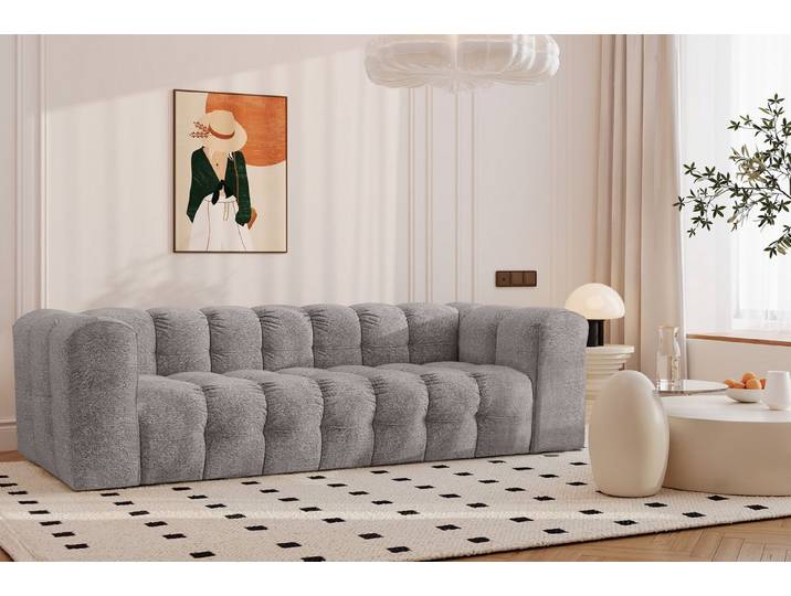 Kaiser Möbel 4-Sitzer Sofa Komfort Couch BALOO, stoff Schenille & Bouclé, modernes Design, Water-Repellent-Bezug, langlebige Konstruktion