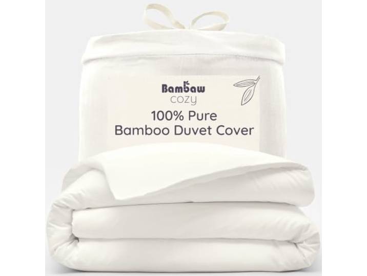 Bambaw – Dekbedovertrek 260x240 cm, 100% Bamboe, Hypoallergeen, Zacht en Ademend Dekbedovertrek, Voor Zomer en Winter – Ivoor