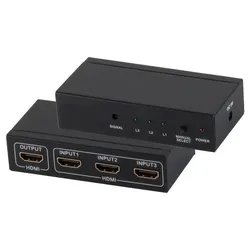 HDMI Umschalter, Metall, 4K30Hz, schwarz - HDMI: 3x1