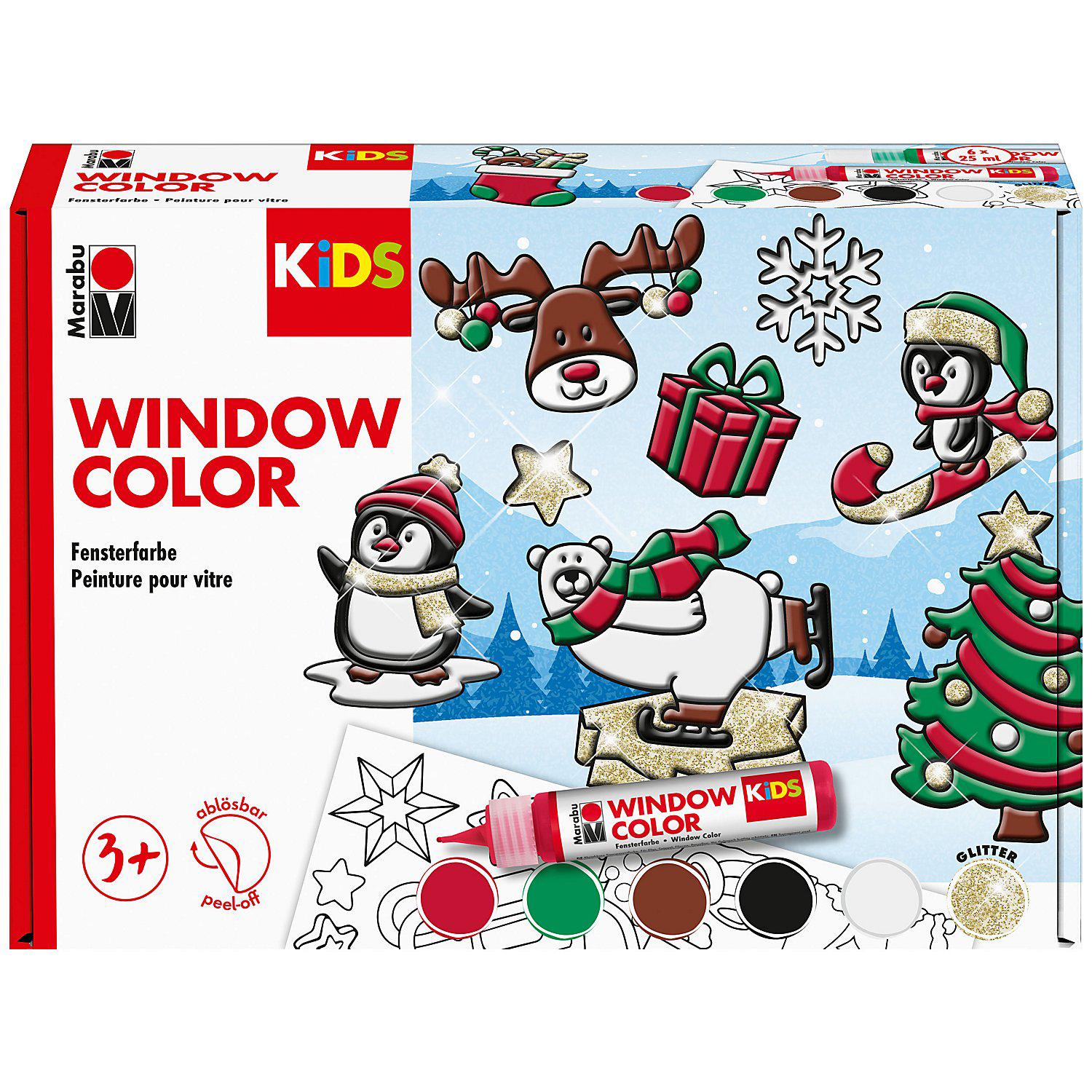 Marabu KiDS Window Color-Set "Winterspaß", 6x 25 ml