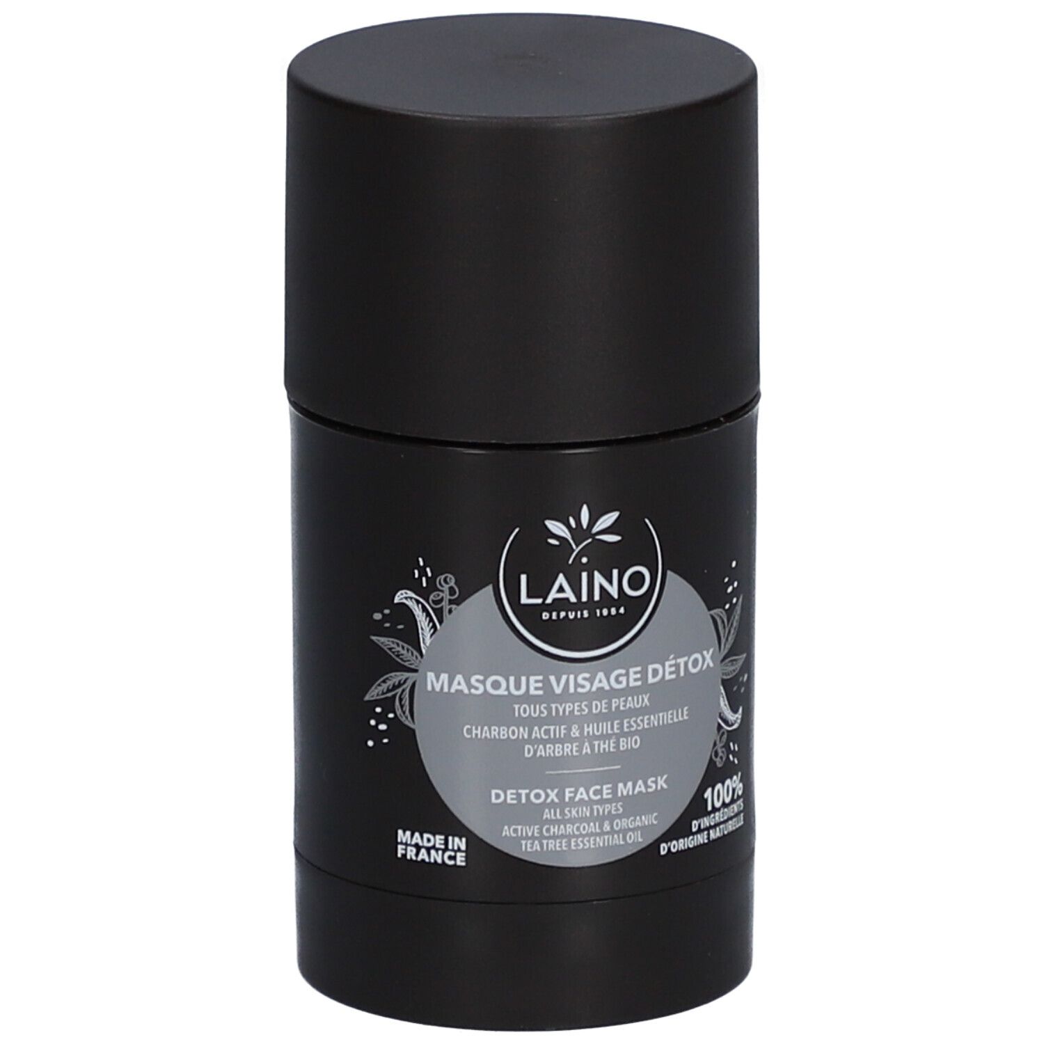 Laino masque visage detox - charbon actif et HE d'arbre a the BIO stick 65g 65 g Gesichtsmaske