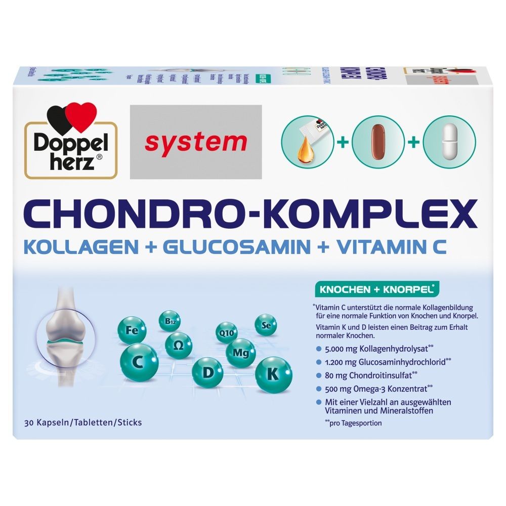 Doppelherz Chondro-Komplex syst.Komb.Tab.Kap.Stick 30 St Kombipackung
