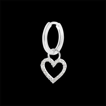 Edenly Ohrring Frische mit Charm in Herzform - Kombination aus 18 Karat WeiÃŸgo
