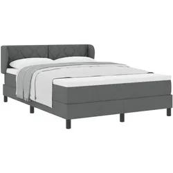 vidaXL, Boxspringbett, Boxspringbett Mit Matratze Stoff Dunkelgrau (140 x 200 cm)