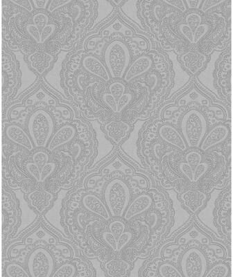 Galerie Wallcoverings Emporium 3D Embossed Mehndi Damask Non-woven Metallic Wallpaper Roll