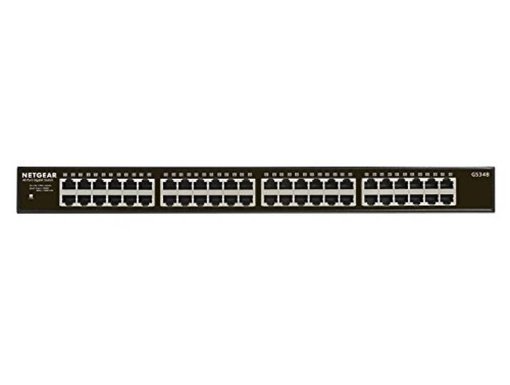 NETGEAR 48-poorts Gigabit Ethernet Unmanaged Switch (GS348) - Bureau- of rekmontage, stille werking