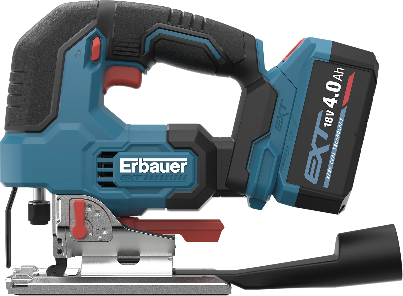 Erbauer Li-ion EXT keep cool 18V Cordless Jigsaw (1 x 4Ah) - ERI1087JSW, New