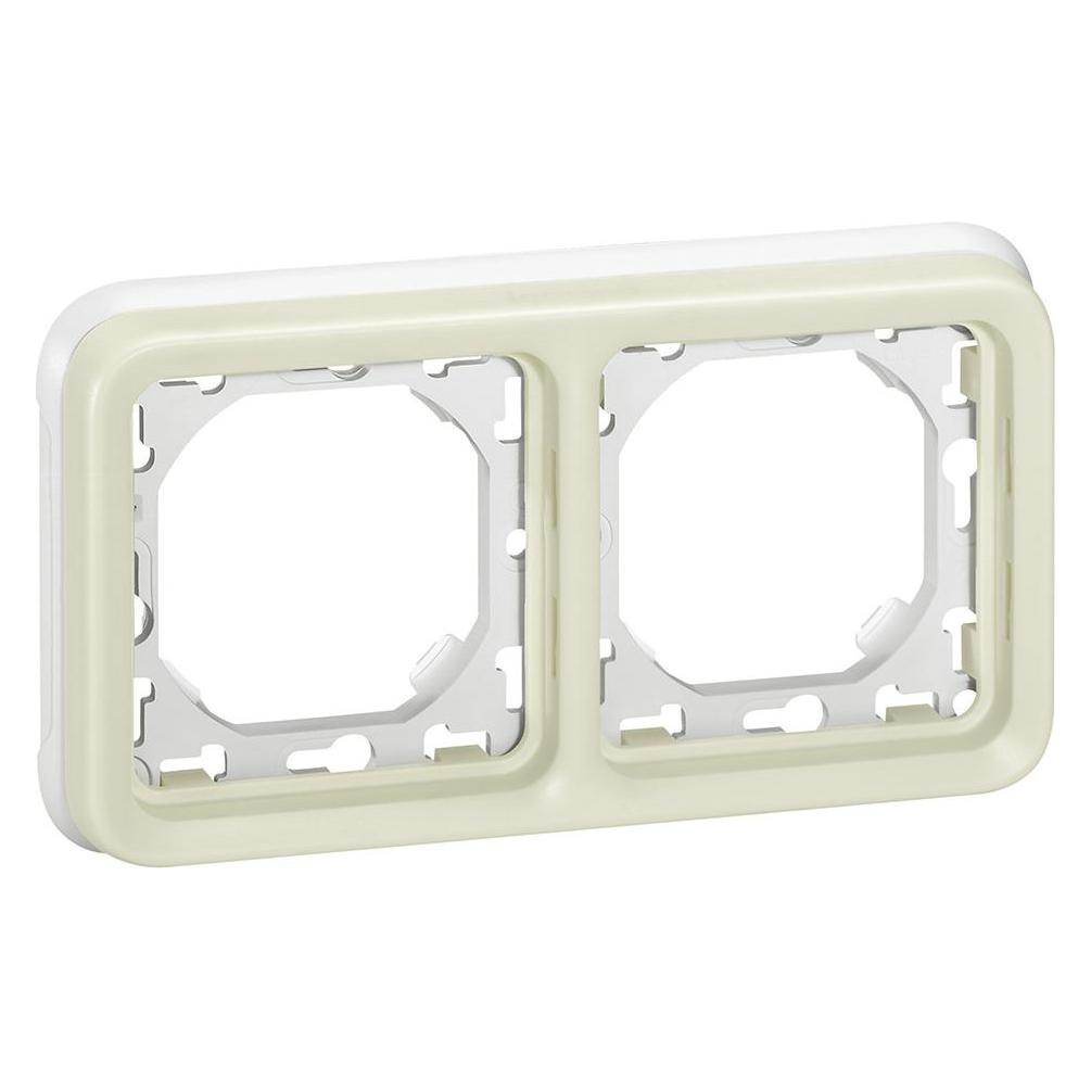 Legrand PLEXO55 dvigubas horizontalus baltas/ecru (069694) (069694)