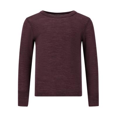 Funktionsshirt ZIGZAG "Cerro", Jungen, Gr. 164, braun (purpurviolett), 85% Wolle, 15% Lyocell, meliert, Shirts Funktionsshirt, mit funktionalen Naturmaterialien