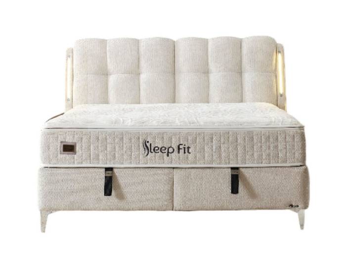 Villa Möbel Boxspringbett Sleep Fit (Bett (ohne Matratze), Liegefläche 160x200), Bettkasten mit XXL Stauraum und Gasdruckfedern für einfache Handhabung
