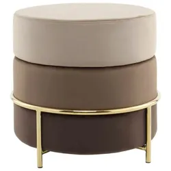 Hocker Creme/Braun ca. 48,5x46 cm