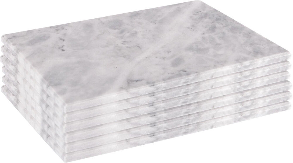 Argon Tableware - Rectangle Marble Placemats White 20cm W X 30cm L X 20cm D