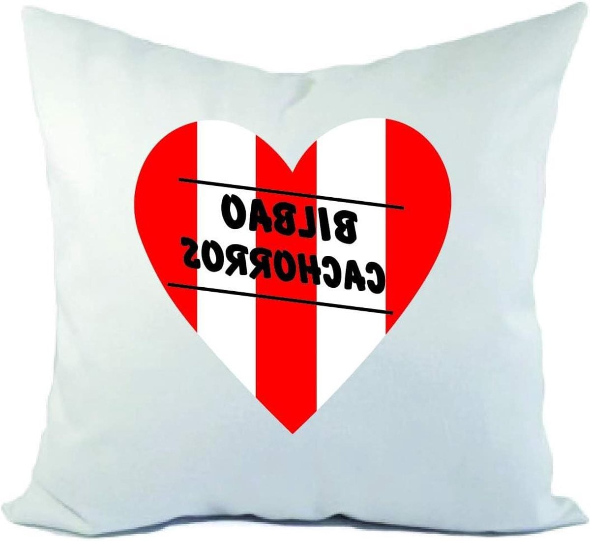 Decoratiekussen Hart Strepen in Wit - Sierkussen met Sublimatiedruk - 40 x 40 cm
