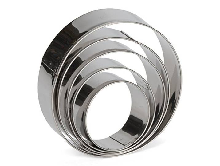 Patisse Set uitsteekvormen Cirkel 5-dlg. Roestvrij Staal, Zilver, 10 x 10 x 10 cm, 5 Eenheden