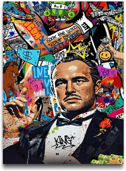 Inspire Picks 80s Gangster Graffiti Wall Art Retro Urban Street Canvas Poster green 20x30cm Unframed