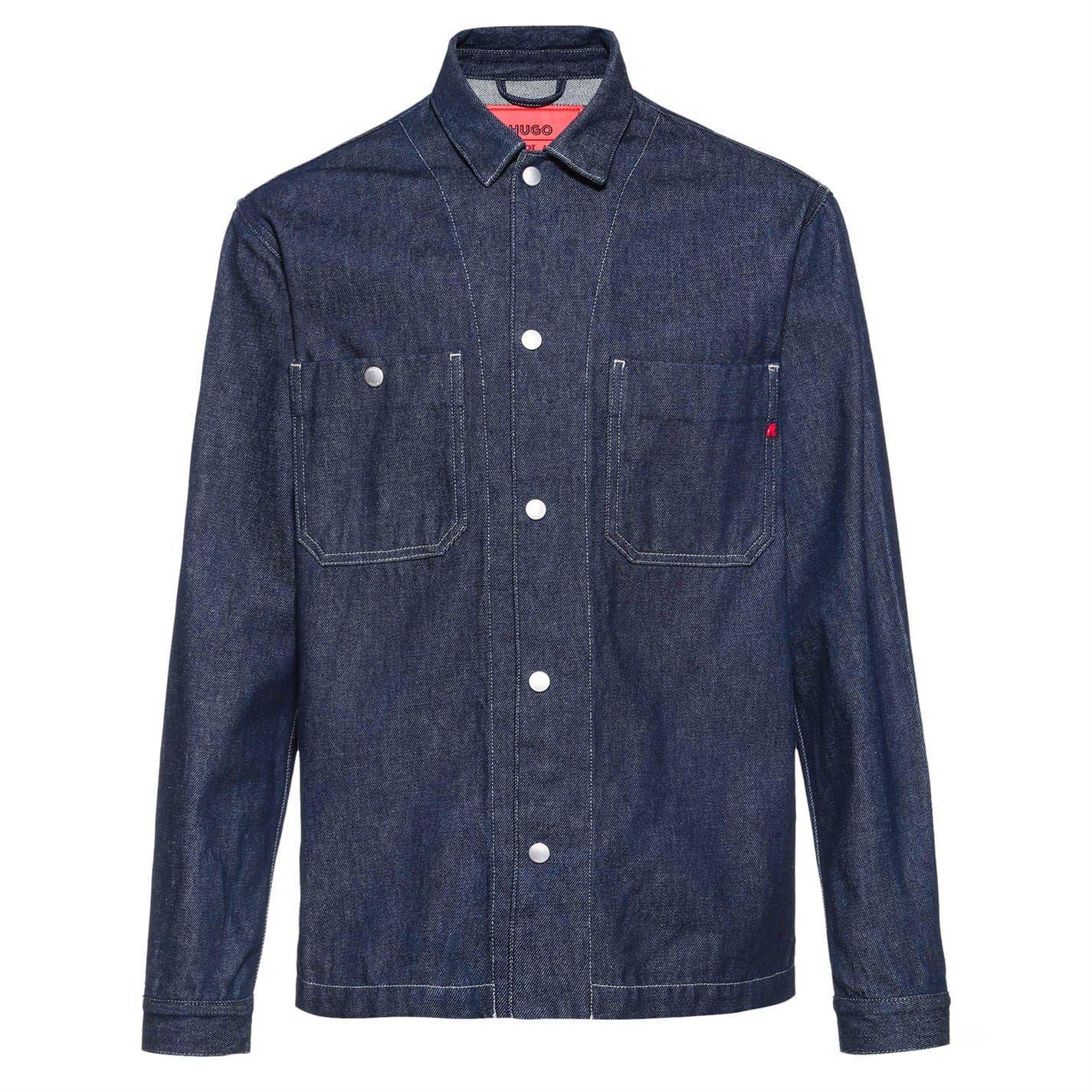 Hugo Boss Heren X Replay Denim Oversized Overhemd (Donkere Wassing)
