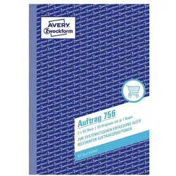 Avery Zweckform Formularbuch »Auftrag« A5 - 2-fach - Blaupapier gelb, 14.8x21 cm