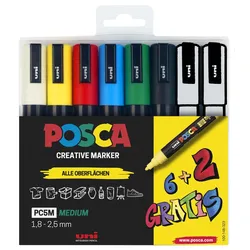 uni-ball POSCA PC-5M Acrylstift 1.8 - 2.5 mm Mehrfarbig
