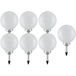 Solarleuchte Kugel Garten Kugelleuchte Solar LED Gartendeko Solarkugel für Außen 25 cm, Leuchtdauer ca. 6-8 Stunden, H 65 cm, 7er Set