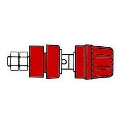 Hirschmann Polklemme Mit Krallenrand Und Unverlierbarem Isolierkopf, 4 mm - Rot (Pki 10 A) (HM2411A)