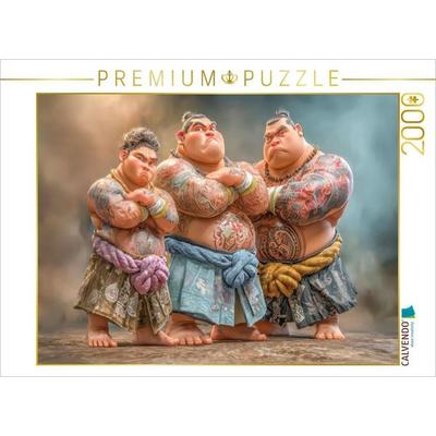 CALVENDO Puzzle Sumoringer Karikaturen | 2000 Teile Lege-Größe 90x67cm Foto-Puzzle für glückliche Stunden