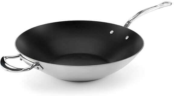Samuel Groves Classic Non-Stick Stainless Steel Triply 32cm Wok