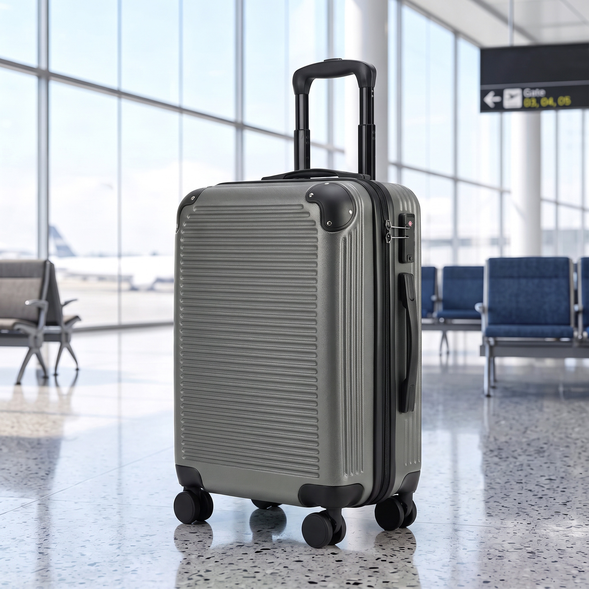 Homcom Valigia da cabina rigida 56 cm con 4 ruote, grigio scuro   Aosom Italy